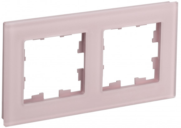 IEK BRITE Рамка 2-местная РУ-2-2-Бр стекло розовый матовый IEK, BR-M22-G-31-K14