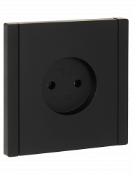 FORTE&PIANO Розетка 1-местная без заземления без защитных шторок винтовое крепление 10А FP118 черный , FP-R10-10-K02