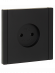 IEK FORTE&PIANO Розетка 1-местная без заземления без защитных шторок винтовое крепление 10А FP118 черный , FP-R10-10-K02