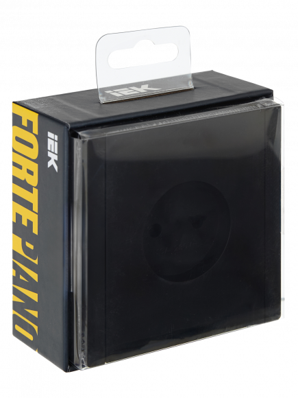 IEK FORTE&PIANO Розетка 1-местная без заземления без защитных шторок винтовое крепление 10А FP118 черный , FP-R10-10-K02