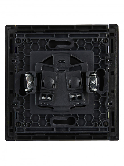 IEK FORTE&PIANO Розетка 1-местная без заземления без защитных шторок винтовое крепление 10А FP118 черный , FP-R10-10-K02