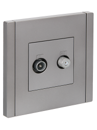 FORTE&PIANO Розетка двойная TV+SAT FP538 сталь , FP-AF20-O-K46