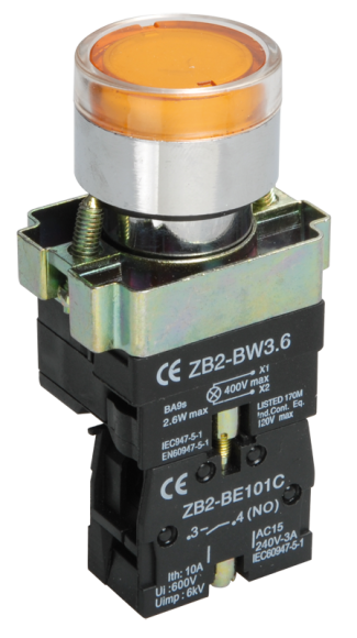 IEK Кнопка управления LAY5-BW3561 с подсветкой желтый 1NO IEK, BBT50-BW-K05 IEK Кнопка управления LAY5-BW3561 с подсветкой желтый 1NO IEK, BBT50-BW-K05