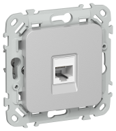 FLITE Розетка компьютерная RJ45 категория 6 UTP РК6-1-0-ФлА алюминий IEK, FI-K12-2-K47