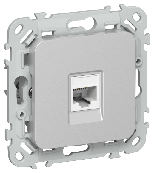 IEK FLITE Розетка компьютерная RJ45 категория 6 UTP РК6-1-0-ФлА алюминий IEK, FI-K12-2-K47