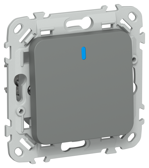 IEK FLITE Выключатель 1-клавишный проходной с индикацией 10А ВС61-1-1-ФлМА мокрый асфальт IEK, FI-V12-1-10-1-K80