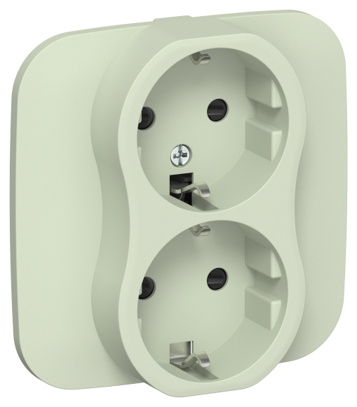 IEK FLITE Розетка 2-местная с заземлением с защитными шторками безвинтовое крепление 16А РСш12-1-А-ФлП панг IEK, FI-R24A-16-1-K92