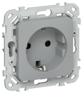 FLITE Розетка с заземлением с защитными шторками 16А РСш11-0-ФлС серый IEK, FI-R14-16-K03