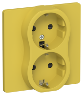FLITE Розетка 2-местная с заземлением с защитными шторками 16А РСш12-0-К-ФлЖК желтый карри IEK, FI-R24C-16-K44