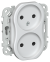 IEK FLITE Розетка 2-местная без заземления с защитными шторками безвинтовое крепление 10А РСш02-1-ФлЖ жемчуг IEK, FI-R23-10-1-K36