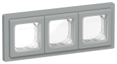 FLITE Рамка 3-местная IP55 Рпро-3-55-ФлС серый IEK, FI-M30-32-55-K03