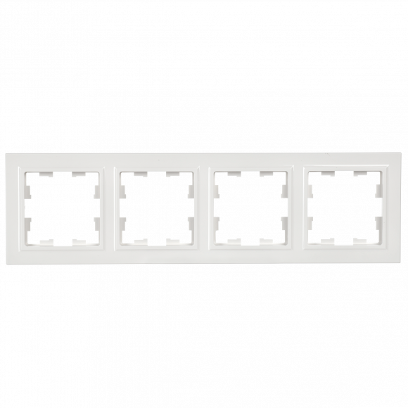 IEK BRITE Рамка 4-местная РУ-4-БрБ белый , BR-M42-K01