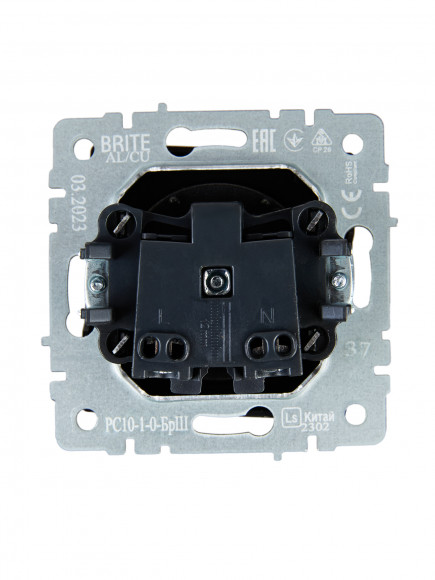 IEK BRITE Розетка 1-местная без заземления без защитных шторок 10А РС10-1-0-БрШ шампань , BR-R10-10-K37