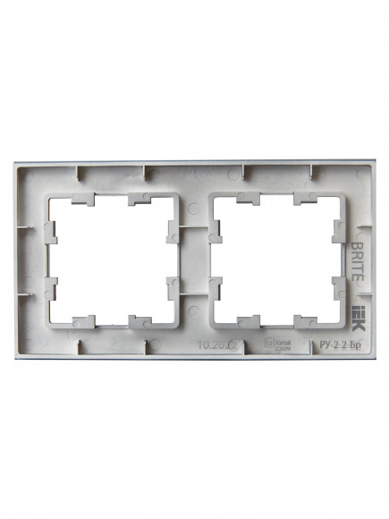 IEK BRITE Рамка 2-местная РУ-2-2-Бр стекло маренго матовый , BR-M22-G-31-K35