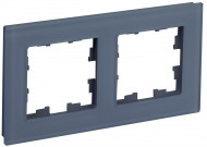 BRITE Рамка 2-местная РУ-2-2-Бр стекло маренго матовый , BR-M22-G-31-K35