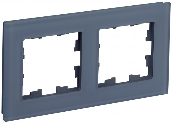 IEK BRITE Рамка 2-местная РУ-2-2-Бр стекло маренго матовый IEK, BR-M22-G-31-K35