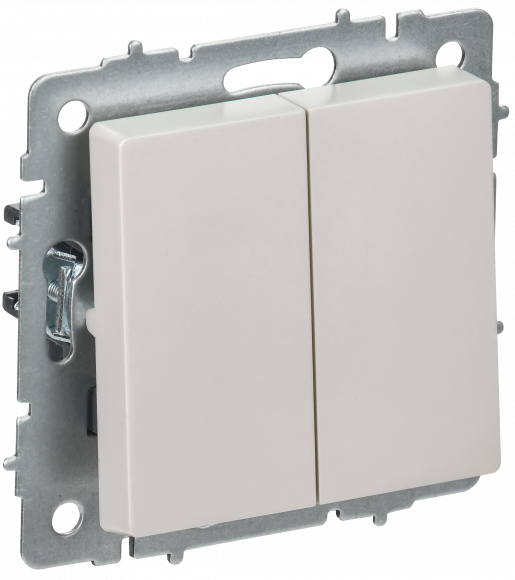 IEK BRITE Выключатель 2-клавишный перекрестный 10А ВС10-2-3-БрЖ жемчуг , BR-V23-0-10-K36