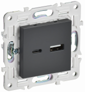 SKANDY Розетка USB A+C 3,1А SK-R14T титан , SK-U22-D31-K48