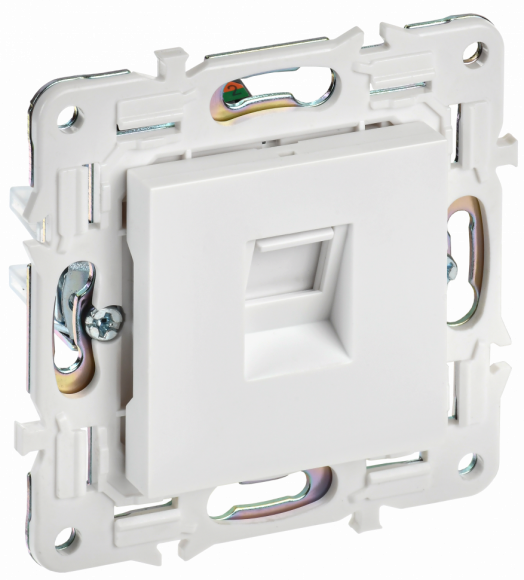 IEK SKANDY Розетка компьютерная RJ45 кат.6 SK-K02W арктический белый IEK, SK-K10-2-K01
