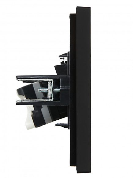 IEK FORTE&PIANO Розетка компьютерная RJ45 кат.5E FP132 черный , FP-K10-1-K02