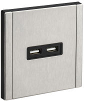 FORTE&PIANO Розетка USB A+A 3,1А FP749M металл никель IEK, FP-U21-D31-M-K50