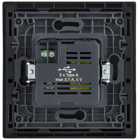 IEK FORTE&PIANO Розетка USB A+A 3,1А FP749M металл никель IEK, FP-U21-D31-M-K50