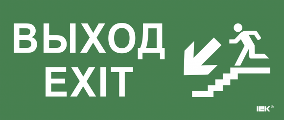 IEK Этикетка самоклеящаяся 330х140мм "Выход/лестница вниз/фигура" IEK, LPC10-1-33-14-VLVNF