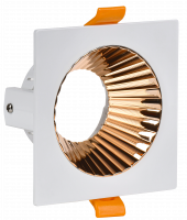 LIGHTING Светильник 4109 встраиваемый поворотный под лампу GU10 белый/золото пластик IEK, LT-UVB0-4109-GU10-1-K22