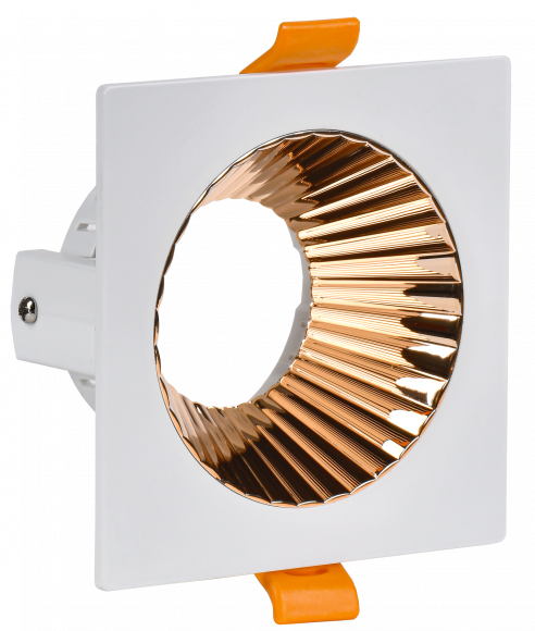 IEK LIGHTING Светильник 4109 встраиваемый поворотный под лампу GU10 белый/золото пластик IEK, LT-UVB0-4109-GU10-1-K22