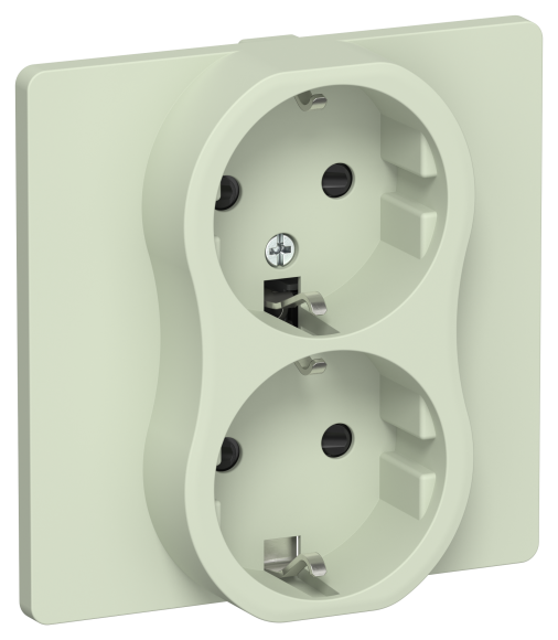 IEK FLITE Розетка 2-местная с заземлением с защитными шторками безвинтовое крепление 16А РСш12-1-К-ФлП панг IEK, FI-R24C-16-1-K92