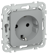 FLITE Розетка с заземлением без защитных шторок безвинтовое крепление 16А РС11-1-ФлС серый IEK, FI-R11-16-1-K03