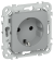 IEK FLITE Розетка с заземлением без защитных шторок безвинтовое крепление 16А РС11-1-ФлС серый IEK, FI-R11-16-1-K03