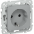 FLITE Розетка с заземлением без защитных шторок безвинтовое крепление 16А РС11-1-ФлС серый IEK, FI-R11-16-1-K03