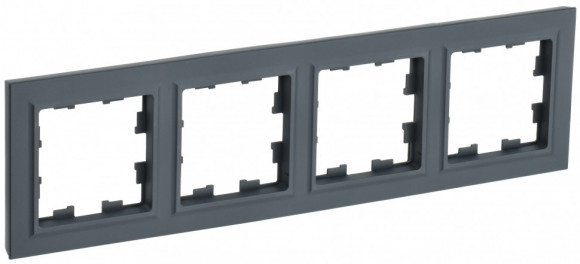 IEK BRITE Рамка 4-местная РУ-4-БрГ графит IEK, BR-M42-K53
