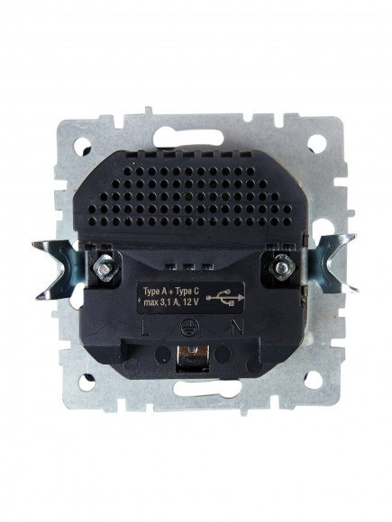 IEK BRITE Розетка 1-местная с заземлением с защитными шторками 16А с USB A+C 18Вт РЮш11-1-БрМ маренго , BR-R14-16-U22-018-K35