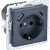 BRITE Розетка 1-местная с заземлением с защитными шторками 16А с USB A+C 18Вт РЮш11-1-БрМ маренго IEK, BR-R14-16-U22-018-K35