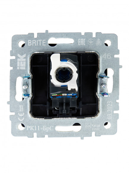 IEK BRITE Розетка компьютерная RJ45 кат.6 РК11-БрС сталь , BR-K10-2-K46