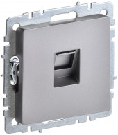 BRITE Розетка компьютерная RJ45 кат.6 РК11-БрС сталь IEK, BR-K10-2-K46