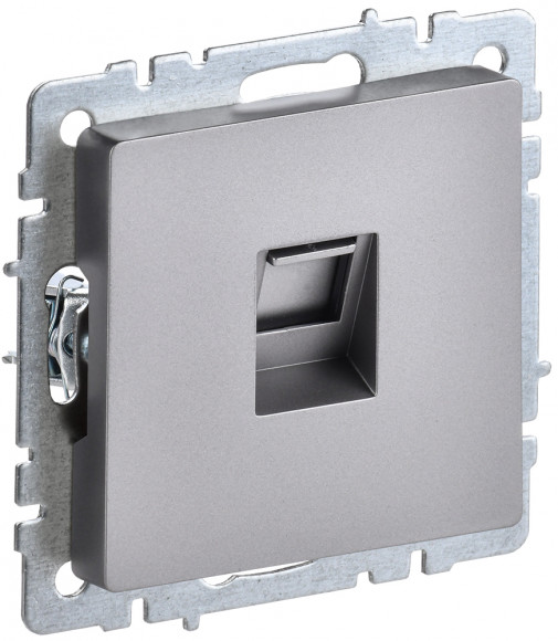 IEK BRITE Розетка компьютерная RJ45 кат.6 РК11-БрС сталь IEK, BR-K10-2-K46