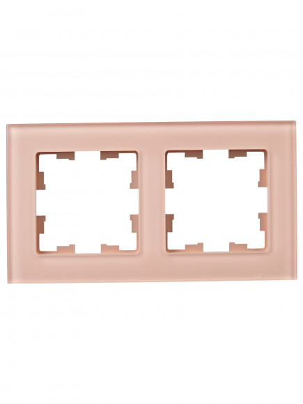 IEK BRITE Рамка 2-местная РУ-2-2-БрП стекло персиковый матовый , BR-M22-G-31-K96