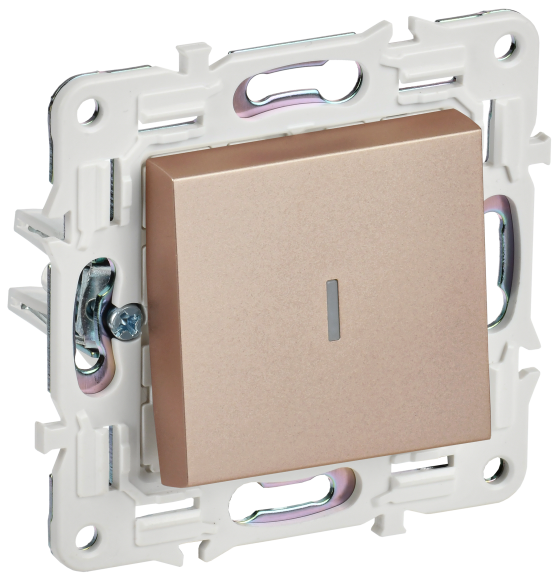 IEK SKANDY Выключатель 1-клавишный проходной с индикацией 10А SK-V08Sa песочный , SK-V12-1-10-K98