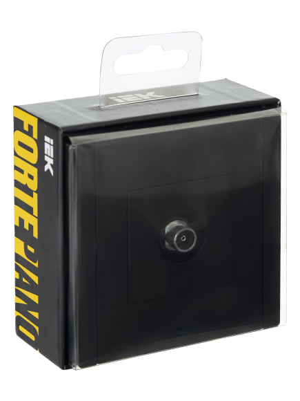 IEK FORTE&PIANO Розетка TV оконечная FP128 черный , FP-A10-O-K02