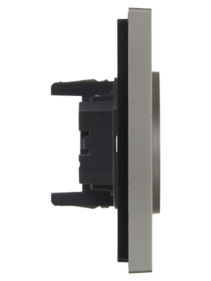 IEK FORTE&PIANO Розетка 2-местная без заземления без защитных шторок безвинтовое крепление 10А FP526 сталь , FP-R20-10-1-K46