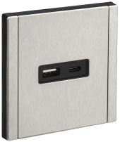 FORTE&PIANO Розетка USB A+C 18Вт FP751M металл никель IEK, FP-U22-018-M-K50