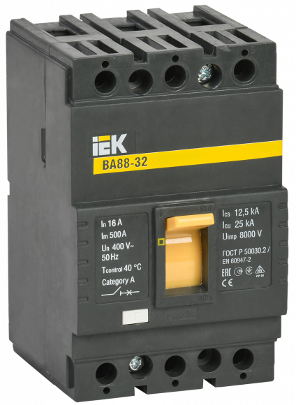 IEK Автоматический выключатель ВА88-32 3Р 16А 25кА IEK, SVA10-3-0016
