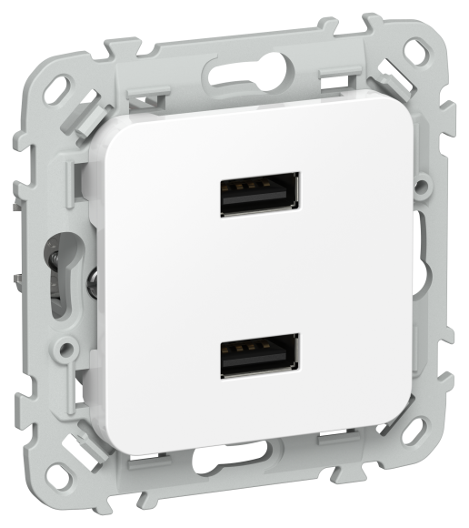 IEK FLITE Розетка USB A+A 3,1А РЮ-2-ФлБ белый IEK, FI-U21-D31-K01