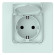 IEK FLITE Розетка с заземлением с защитными шторками и крышкой 16А IP44 РСшкр11-0-44-ФлХЛ холодный лед IEK, FI-R16-16-44-K94