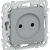 FLITE Розетка без заземления без защитных шторок безвинтовое крепление 10А РС01-1-ФлС серый IEK, FI-R10-10-1-K03
