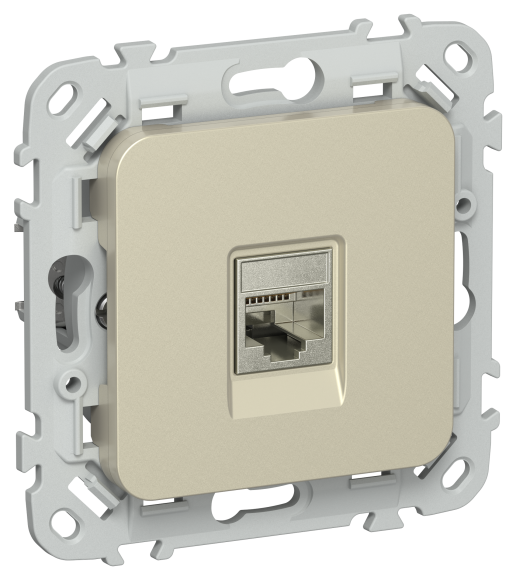 IEK FLITE Розетка компьютерная RJ45 категория 5Е STP РК5е-1-1-ФлШ шампань IEK, FI-K11-1-K37