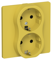 FLITE Розетка 2-местная с заземлением без защитных шторок 16А РС12-0-К-ФлЖК желтый карри IEK, FI-R21C-16-K44